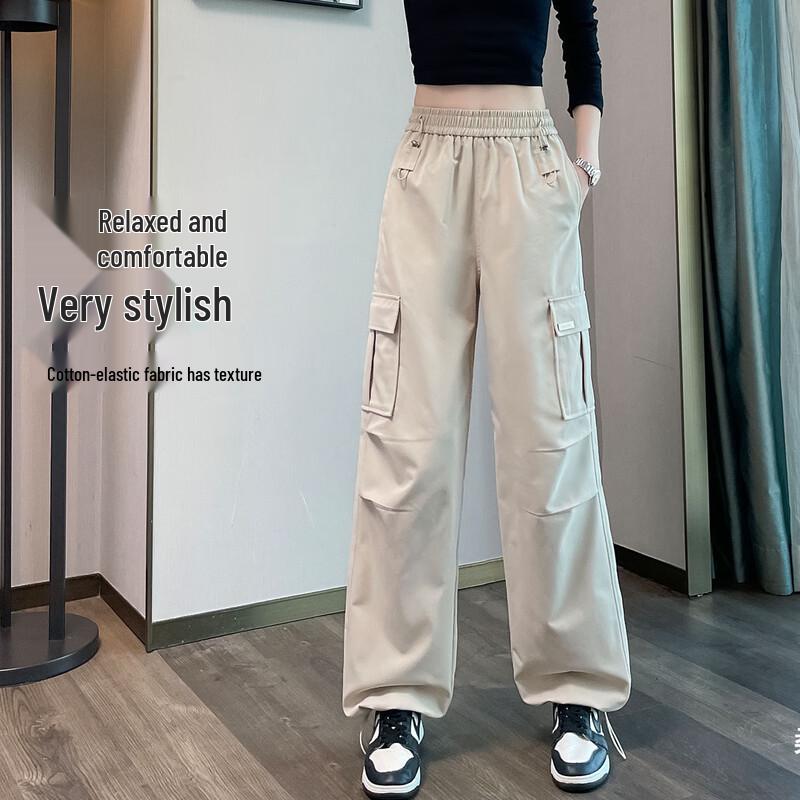 Women's American Retro High-Waist Convertible Drawstring Cargo Pants