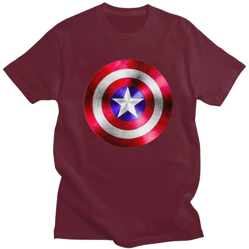 Handsome Captain America T Shirt Men Short Sleeves Cotton T-shirt Casual Shield Superhero Tees Fashion Tshirt