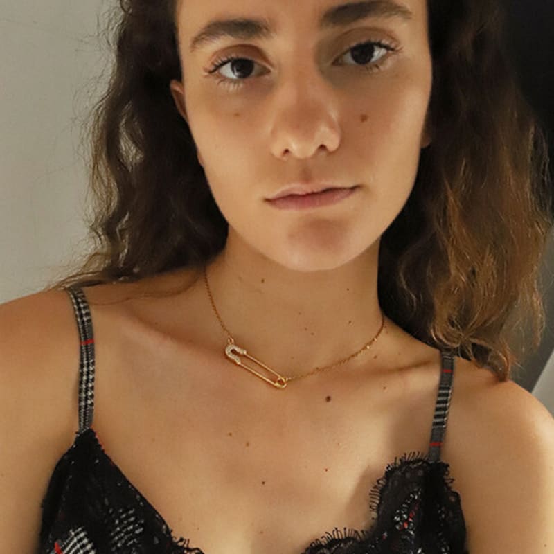 August Harmony Safety pin necklace (2color)