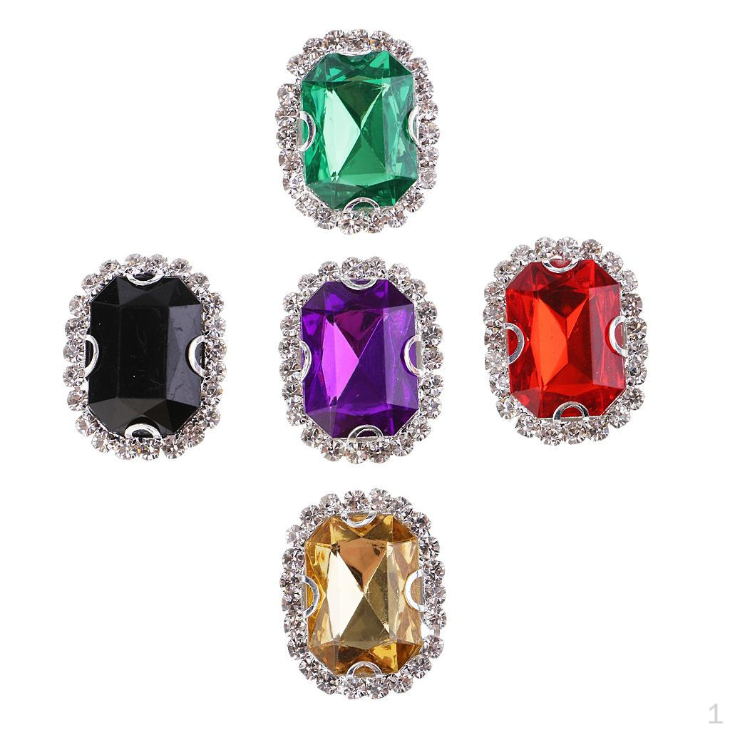 

5 Pieces 22mm Oval Shape Alloy Acrylic Rhinestone Crafts Buttons for DIY Necklace Bracelet Earrings