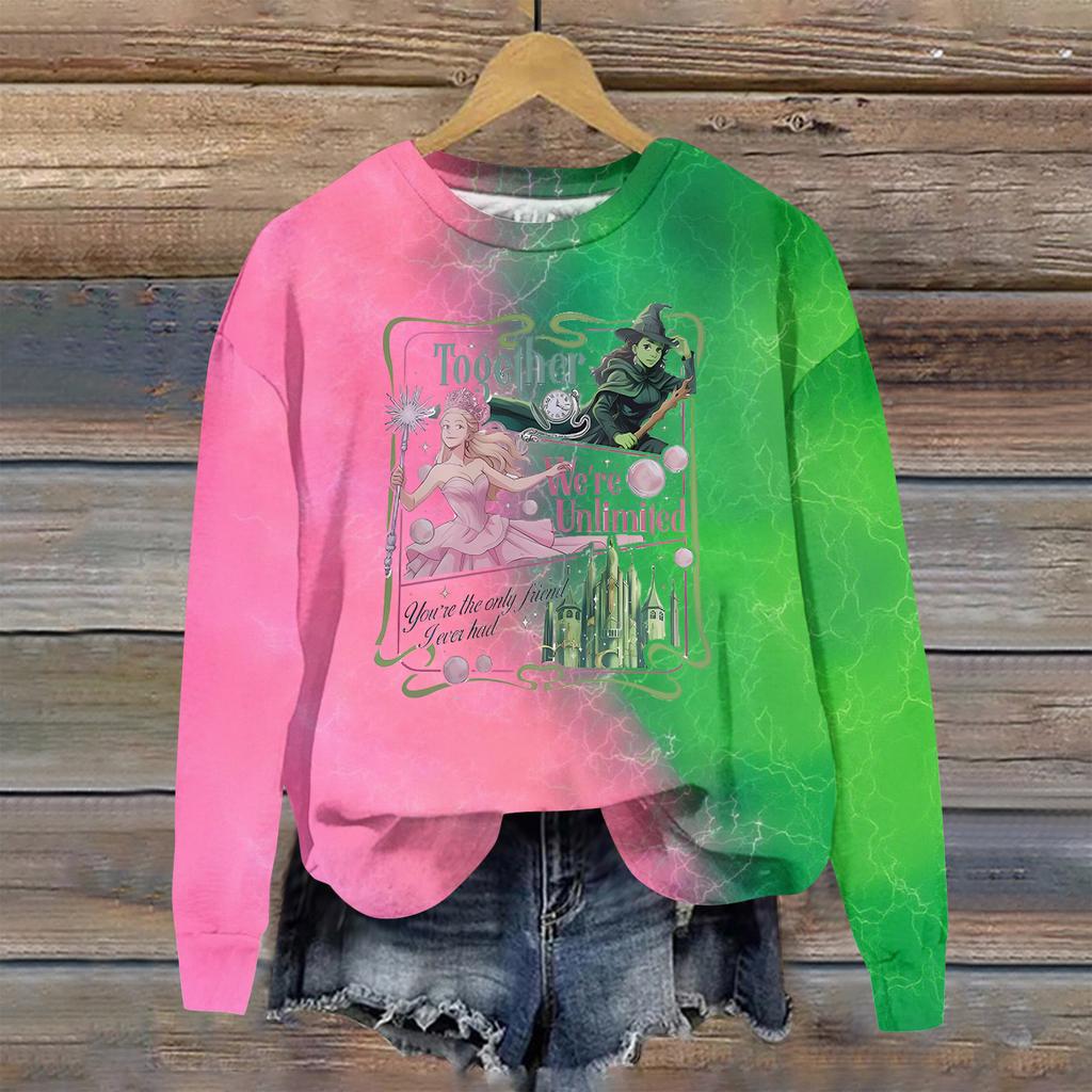 Women's Loose Comfortable Casual Fashionable Character Printing Round Neck Long Sleeved Sweatshirt