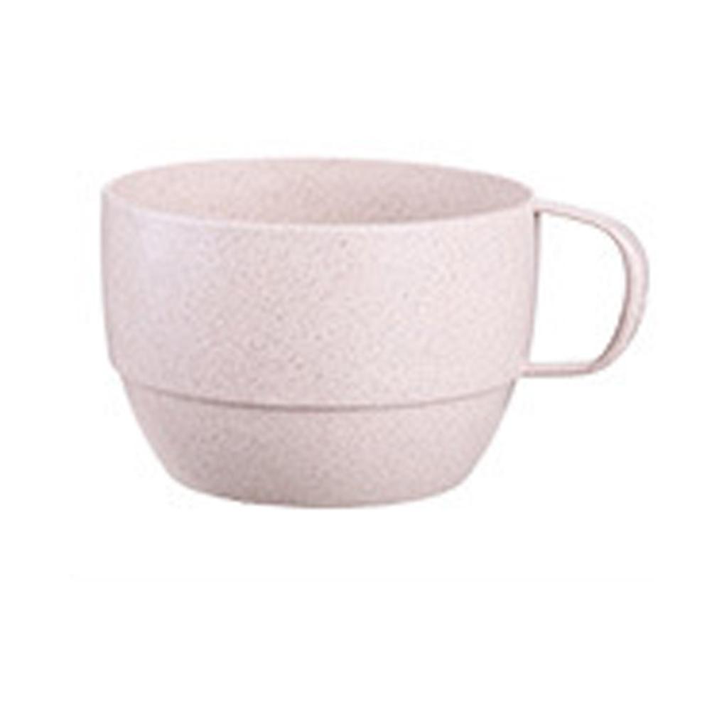 Simple Wheat Straw Cup Exquisite Craft Non-Toxic Material Cute Handle Drinking Mug for Water Coffee Tea Milk Beige