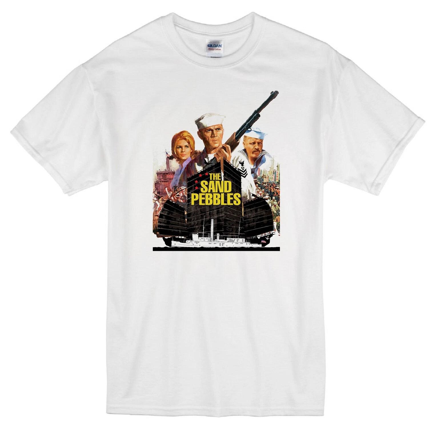 THE SAND PEBBLES STEVE MCQUEEN 1966 MOVIE NAVY CHINESE REBELLION WHITE T-shirt XL
