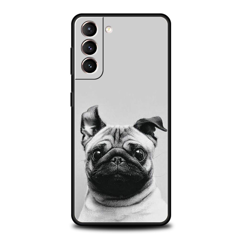 Tier Mops Nahaufnahme Handyhülle Für Samsung Galaxy S25 Edge S24 S23 S22 S21 Ultra S20 FE 5G S10 S10E S9 Plus Weiche TPU Hülle