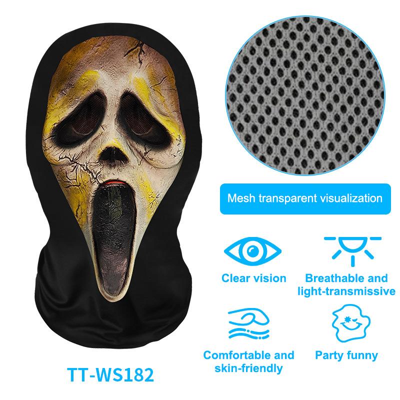 Eerie Ghost White Mask, Halloween Skull Face Costume Accessories, Party Props For Horror Cosplay Masquerade For Adults