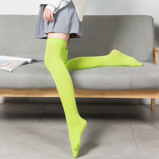 1 Pair Women Winter Knee Socks High-tube Anti-slip Great Elasticity Solid