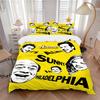 Custom Name Sunny Philadelphia Bedding 3 Piece Set HD Print Duvet Cover Pillowcases for Teens Adult Bedroom Decoration Christmas Gift