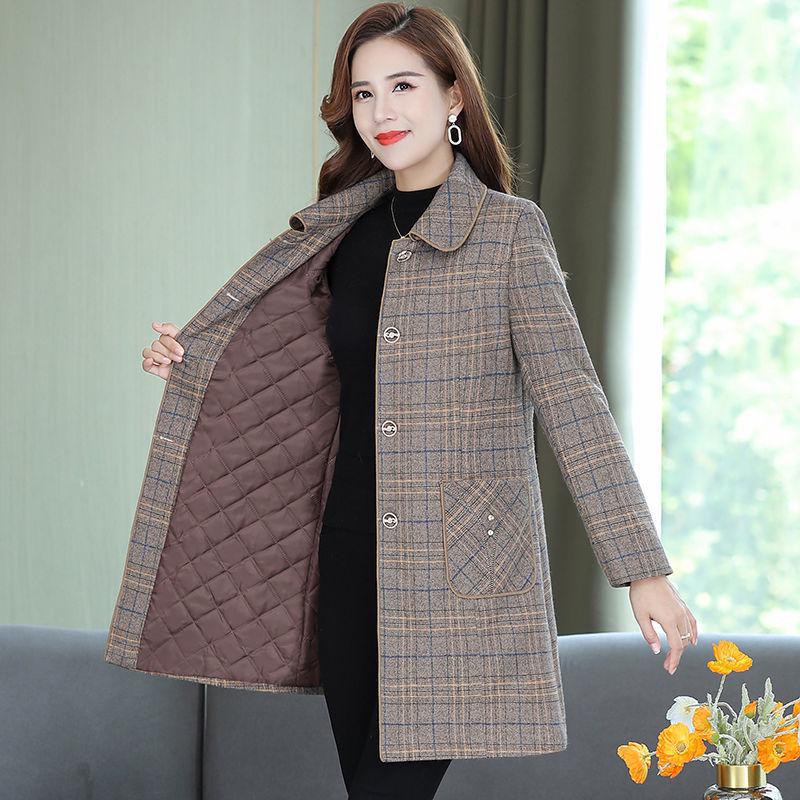 Mid-Length Autumn & Winter Trench Coat for Middle-Aged Women - Stylish and Thick for 40s & 50s