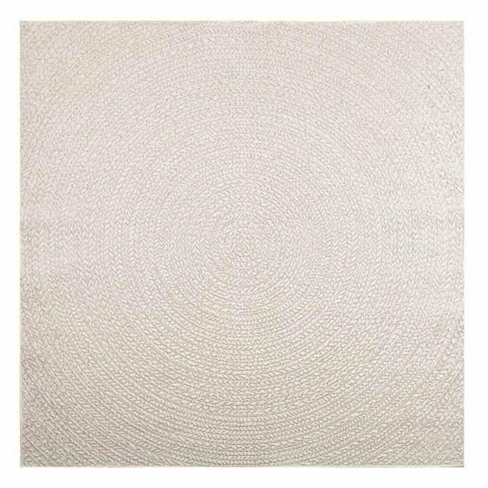 VidaXL ZIZUR Cream Rug 200x200 Cm Jute Look Indoor Outdoor, Outdoor Rug, Floor Mat, Indoor Rug, 4010380