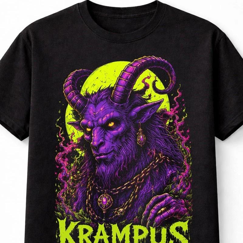 Krampus Naughty Is Tradition Gothic Demon Horror Unisex TShirt S