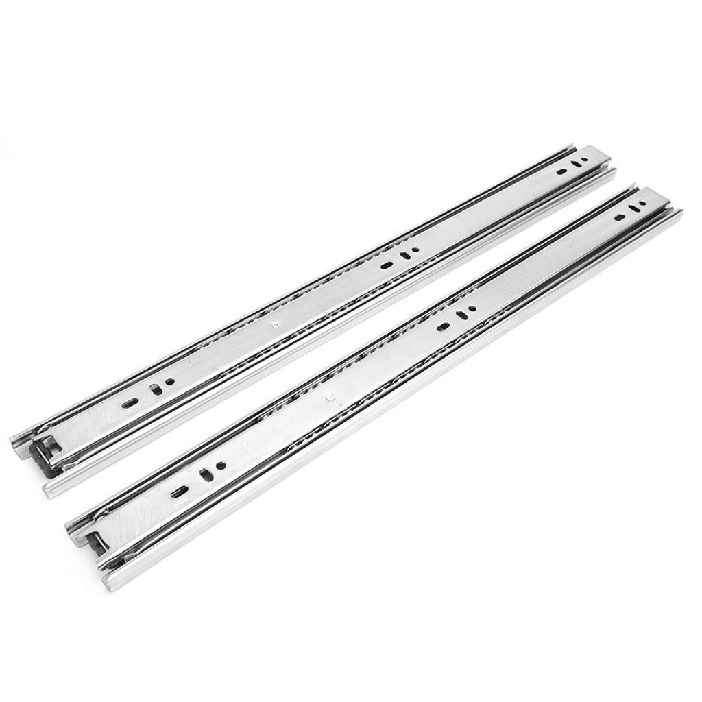 1 Pair 18 Inch   Bearing Cabinet Drawer Slider Runner Steel Slide Rails