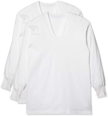 Gunze RP28102 Inner Far Infrared Long Set of Size M To Japanese Size Men's Shirts, Processing, Quick-Drying, Smooth, Sleeve, U-Neck, 2, White,