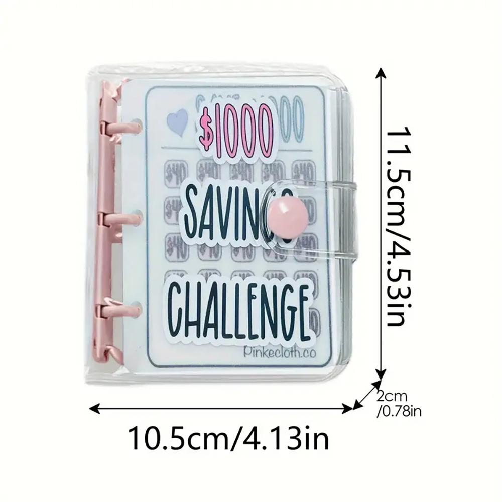 Savings Challenge Binder $ 1000 Money Savings Challenges Book Cash Budget Storage Loose-leaf Notebook Envelope Savings Challenge