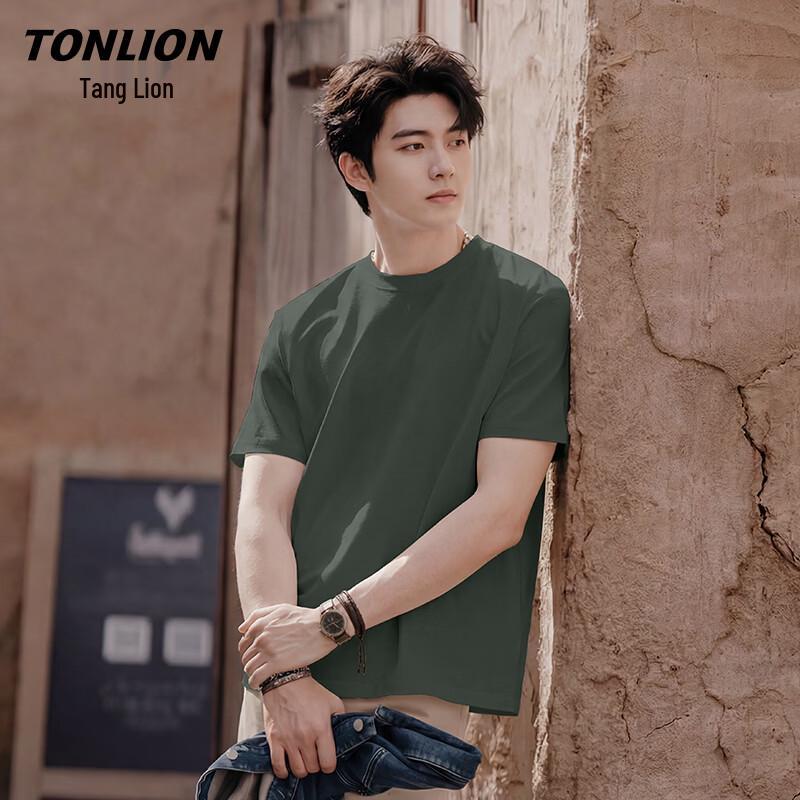 Мужская футболка TonLion с коротким рукавом из чистого хлопка M