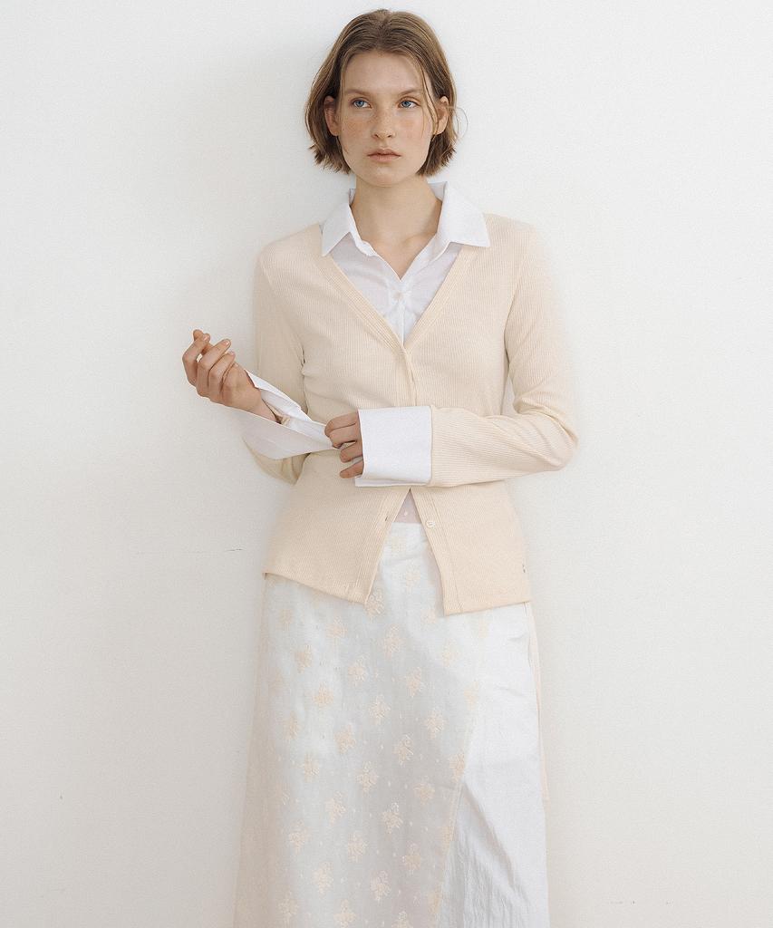 LUCIR ZU Jenny Layered Shirt Top (Soft Yellow)