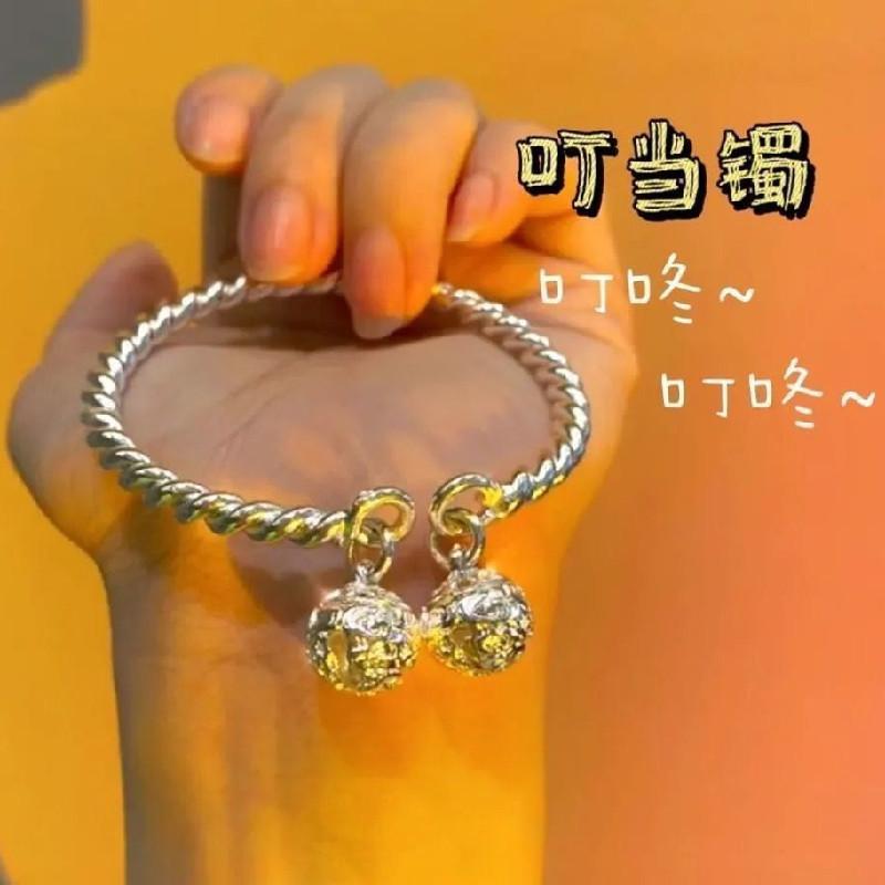 New Twisted Wire Fried Dough Twists Double Palace Bell 925 Sterling Silver Personality Exquisite Opening Bracelets TYB601