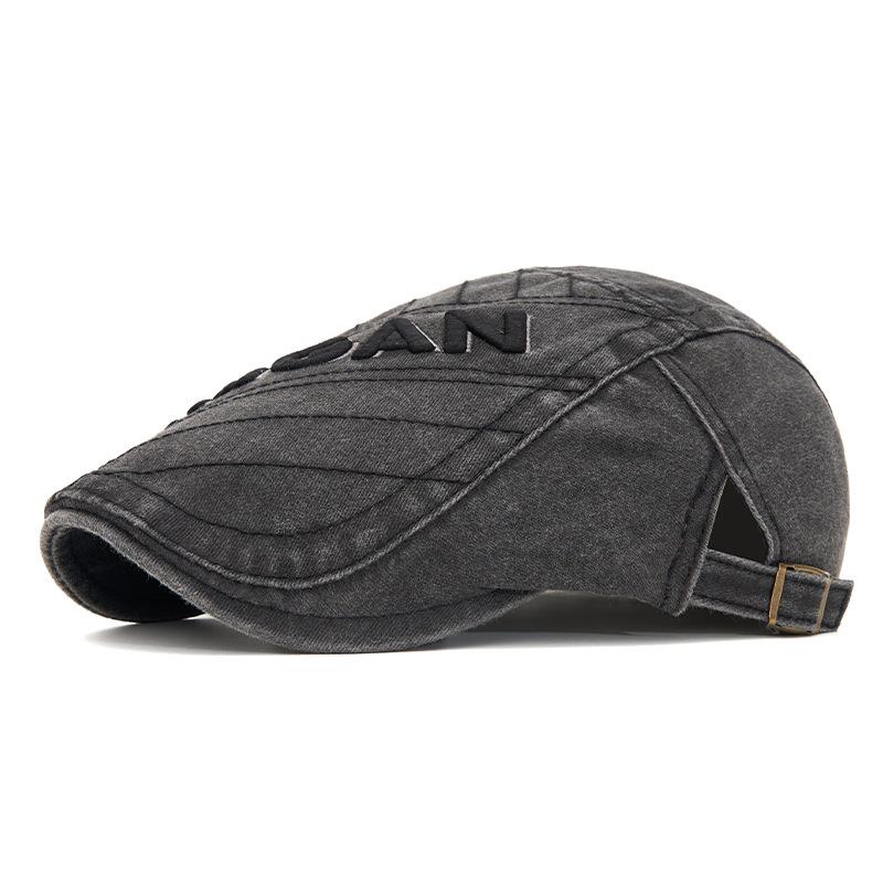 Forward Hat Men's Spring Summer British Vintage Peaked Cap Letter Embroidered Beret Sun Hat Newsboy Hat