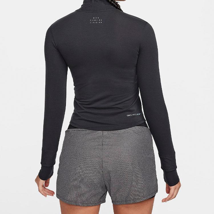 Nike Logo Running Long Sleeve Breathable Slim Fit T-Shirt Women Tops Black FB7808-010