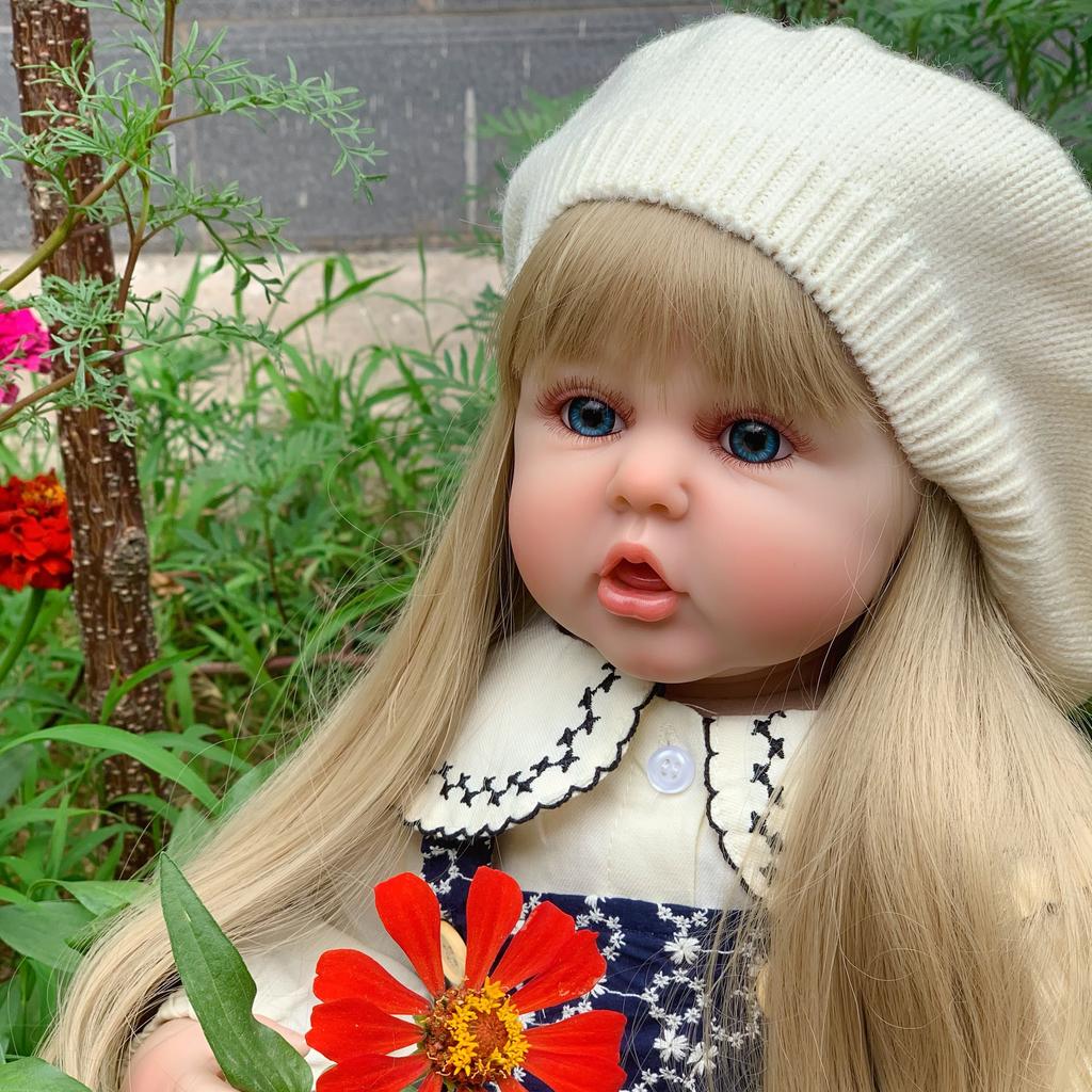 Lifelike silicone reborn criança 60cm boneca brinquedo para menina vinil princesa bebê com corpo de pano bebe presente aniversário