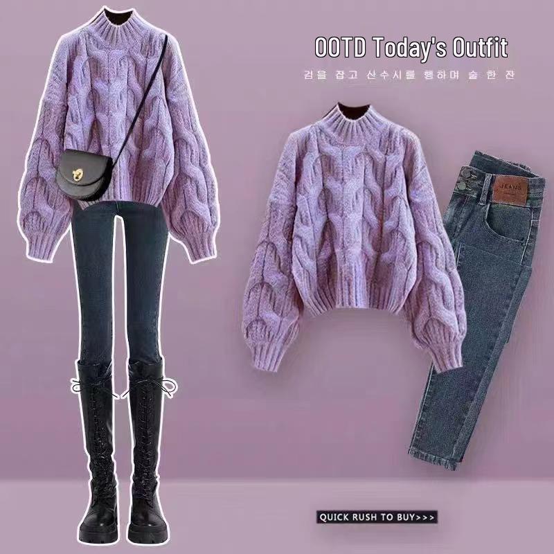 Women's Milky White Fluffy Cable Knit Sweater - Soft, Loose-Fitting, and Gentle for Spring/Summer