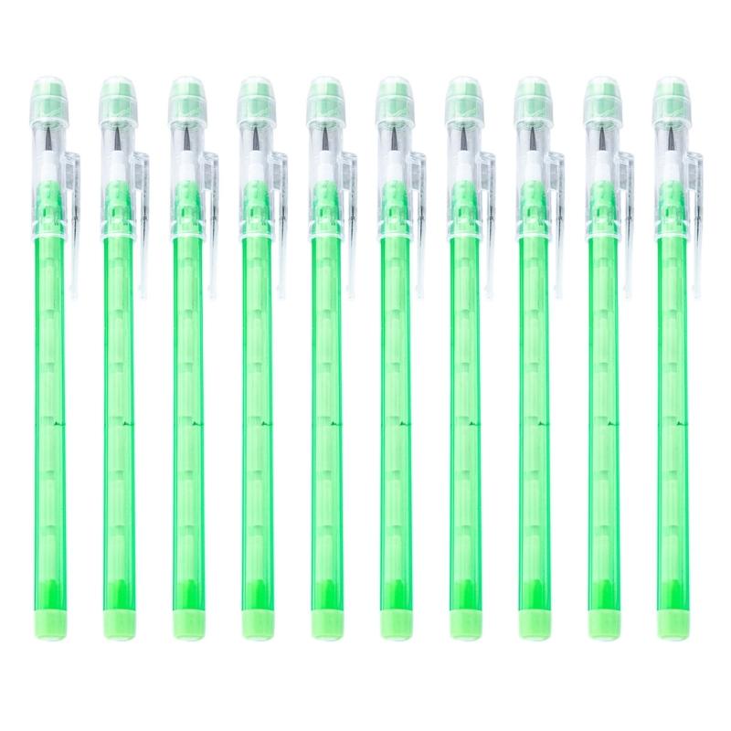 Stackable Pencils Popup Plastic Pencil with Eraser Top Multicolor Translucent Pencil Multipoint Not-Sharpening Pencil