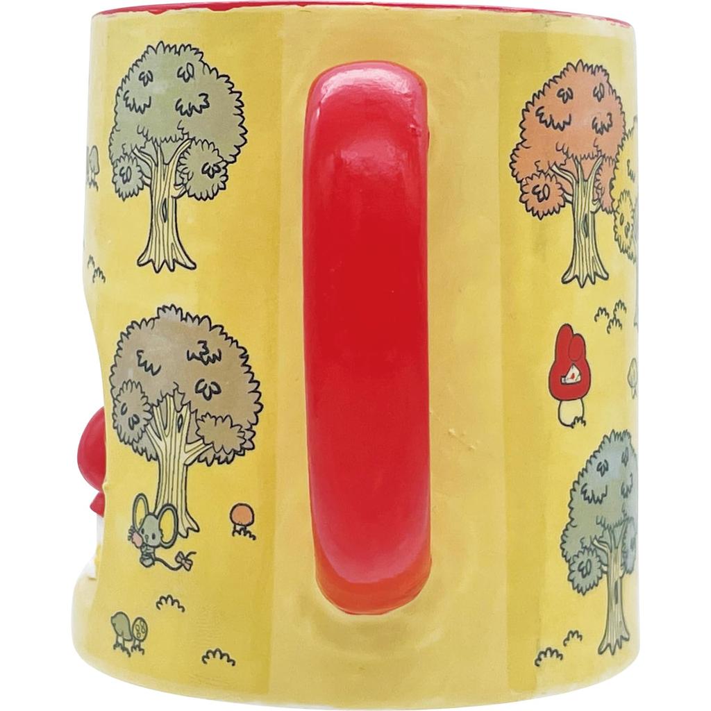 Sanrio Melody Red Mushroom House My Melody Red and 11 X 8 X 9 250 SAN4793 "My Outing" Mug, Cup, Goods, Tableware, White, Approx. Cm, Ml,