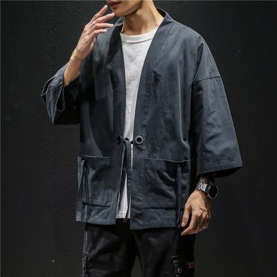 Kimono Cardigan Retro Tradičné japonské samurajské oblečenie Čínsky štýl Bavlna Ľan Haori Yukata Streetwear
