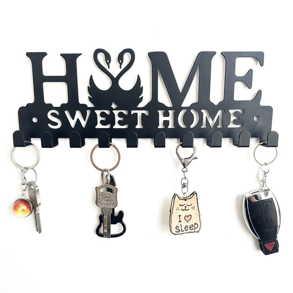New Metal Key Holder Black Accessories Key Wall Hook with Screws Key Hanger Home Decoration