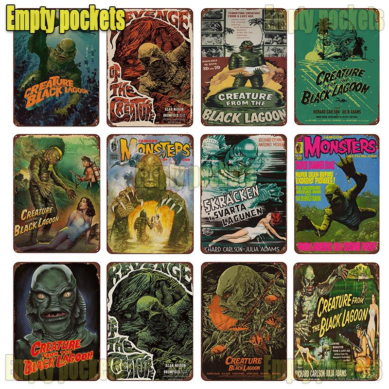 

Классический фильм «Существо Черная лагуна» постер металлическая жестяная вывеска винтажный для кинотеатра, пляжа, дома, гостиной, спальни, настенный декор, металл