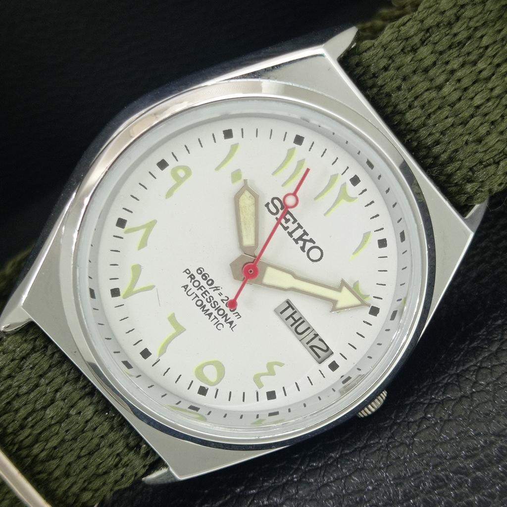 

VINTAGE SEIKO AUTOMATIC 6309A REFURBISHED JAPAN MENS WHITE DIAL WATCH a442713-1