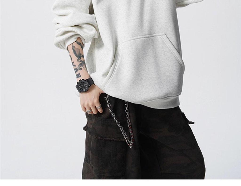 Unisex Trendy Button Design Hooded Sweatshirt - Versatile Loose Fit