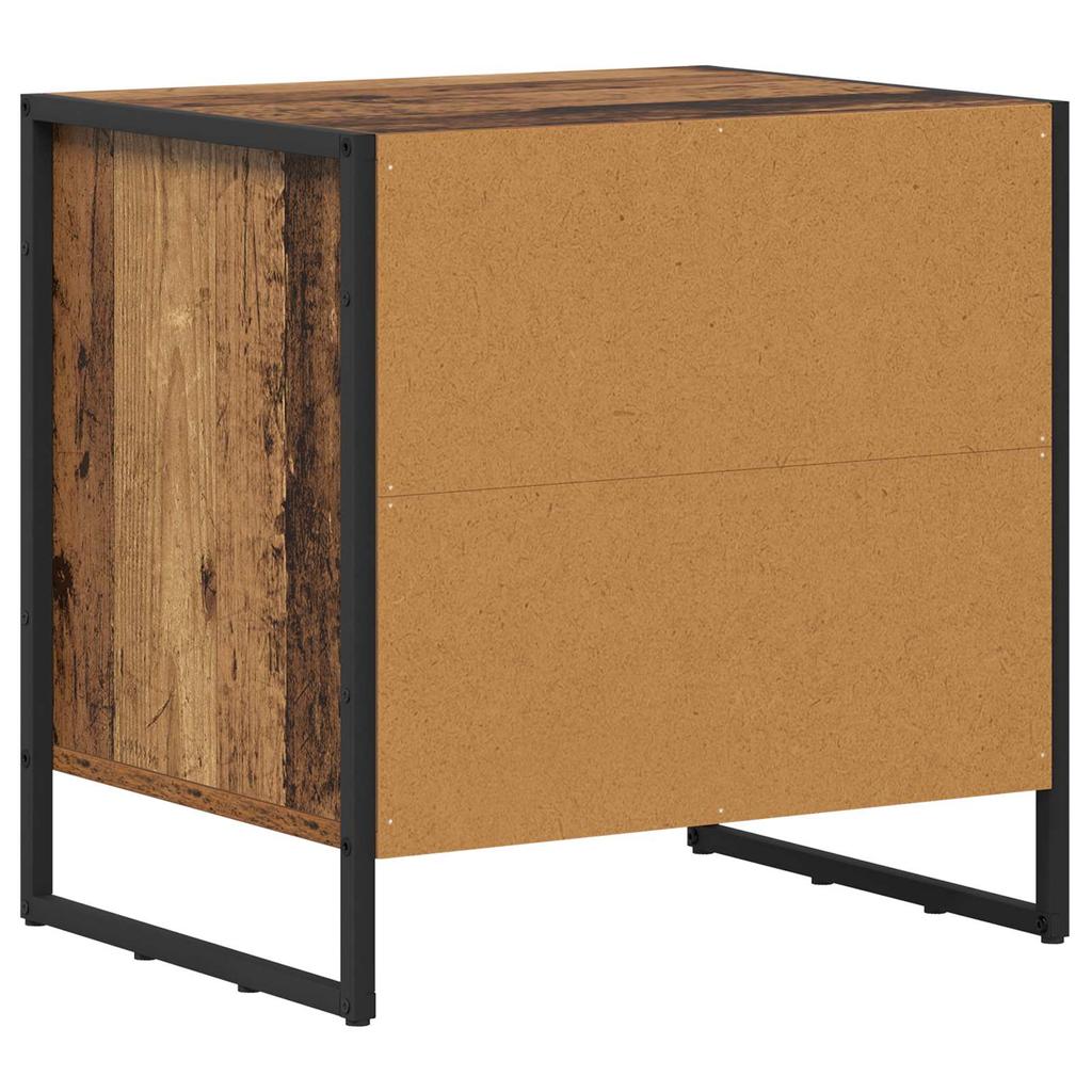 Nightstand Set of 2 Reclaimed Wood Look 50 X 39.5 X 50 Cm Engineered Wood