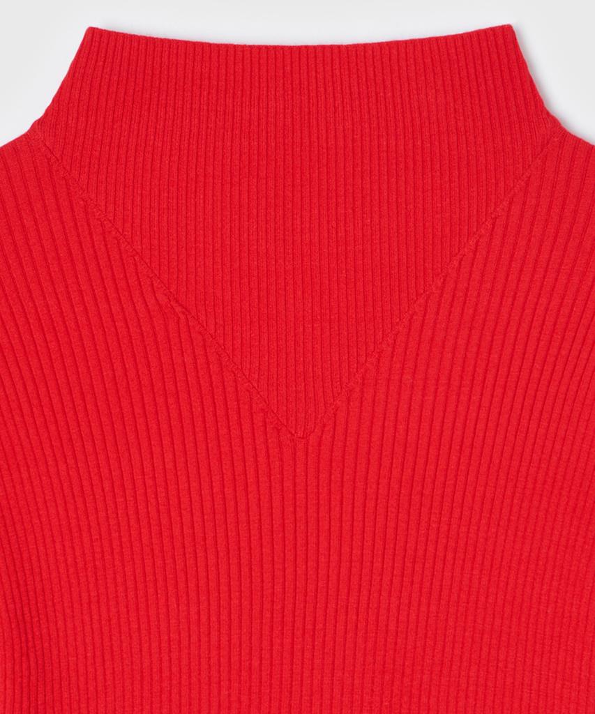 Yunse V-Neck Turtleneck Knit (Red)
