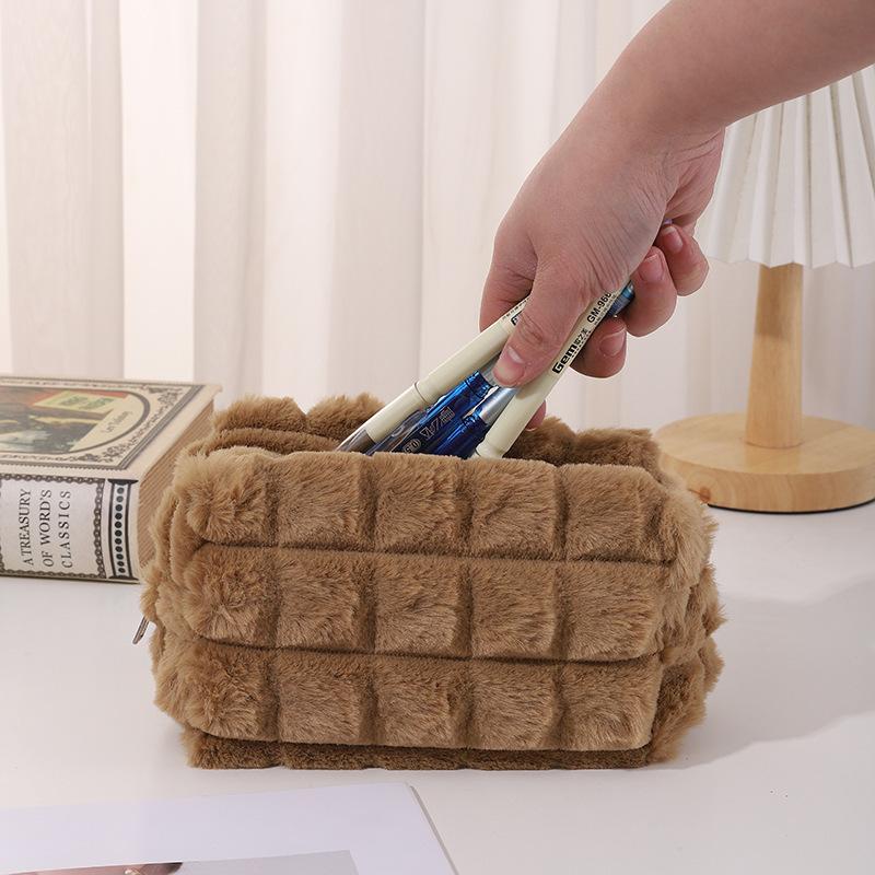 Kancelářské potřeby na zip Školní potřeby Manšestrový polštář Plyšový penál Kosmetická taštička Úložná krabička Manšestrové taštičky na make-up