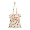 Spring and summer new mesh cherry floral large-capacity shoulder bag fairy wind chiffon lotus leaf edge portable tote bag