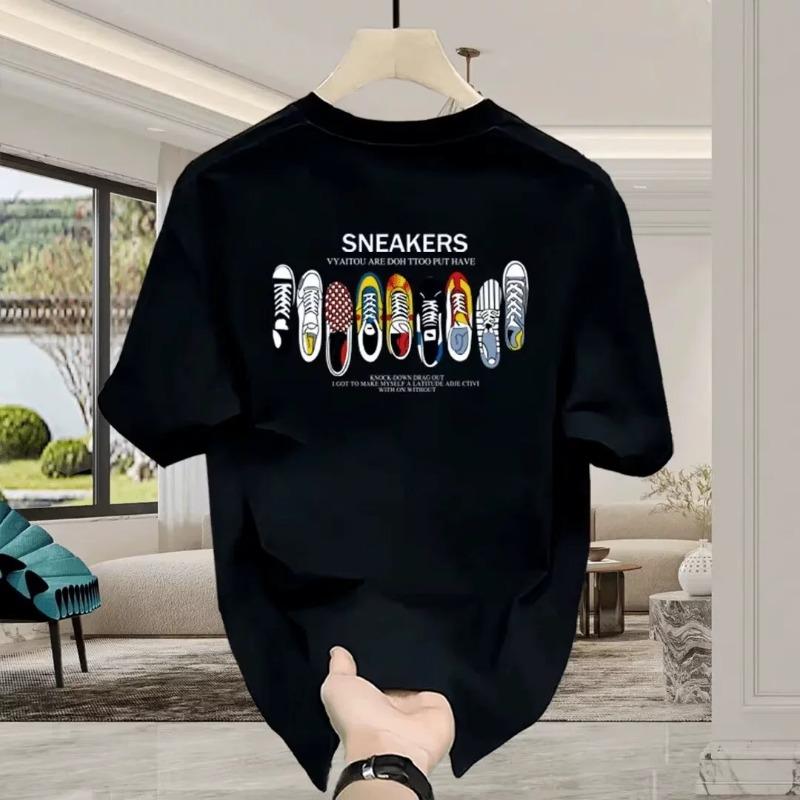 Unisexs Cotton Tshirts 5XL WhiteT Shirt for Unisex Casual Summer Wear Shoes Print Black Tee Shirts Unisex Clothing Fashion