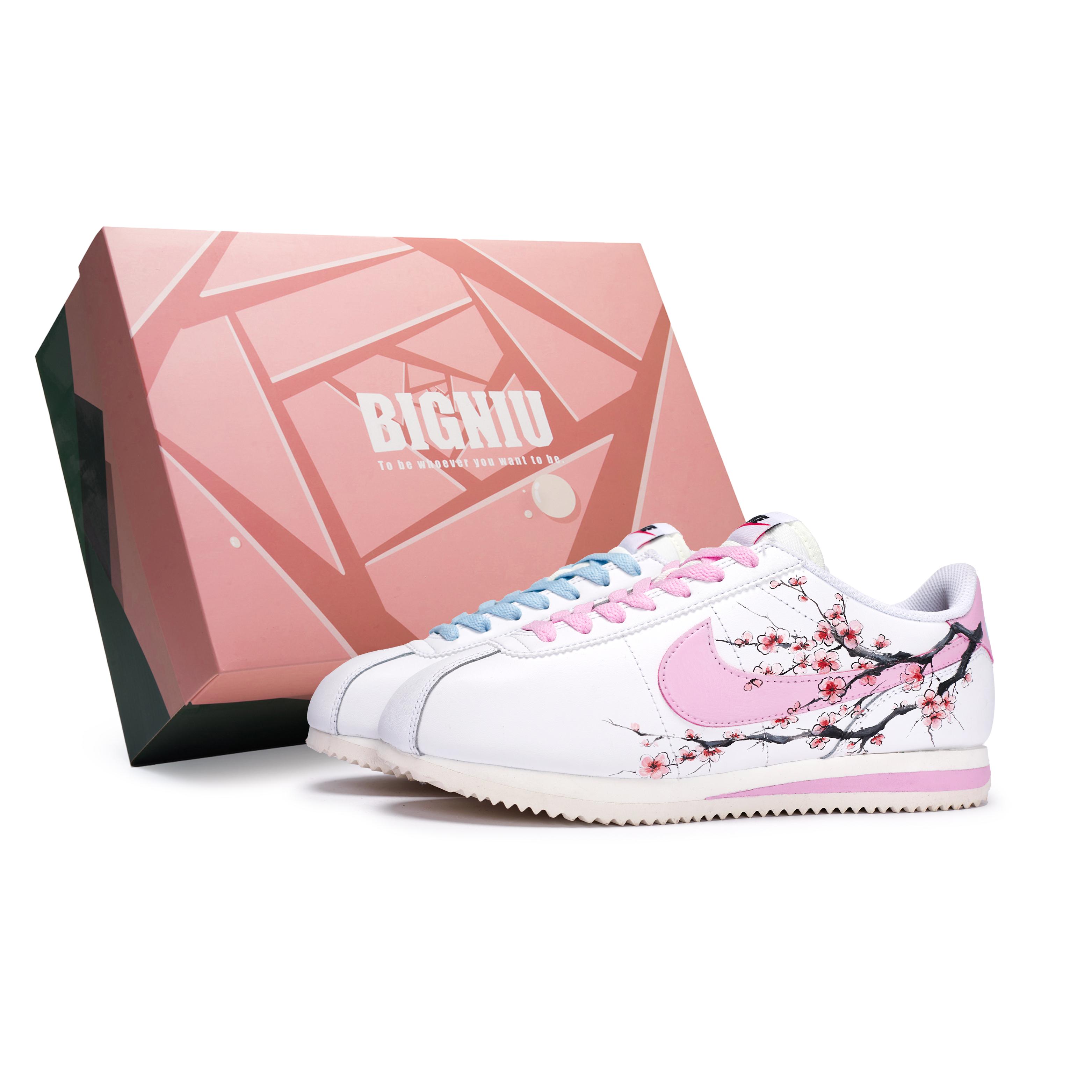 

Nike Cortez Slip Resistant Abrasion Resistant Low top Running Shoes Women s White Pink Blue DN1791-103(Team80-S-BOX) 37.5
