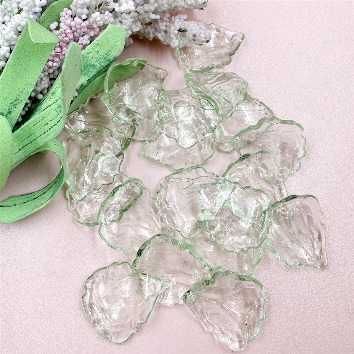 

Товары для вечеринок Бусины DIY шпильки для волос 50 шт DIY ручной работы хрустальные листья бисер головной убор 20.2*23.3 мм ювелирный материал прозрачный зелёный