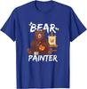 Bear Painter Funny Art Lover Graphic Tee Casual Cotton Short Sleeve TShirt for Men
