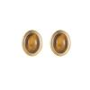 Maillard color oval tiger's eye stone stud earrings women's light luxury niche high-end sense relaxed tide earrings unique autumn and winter earrings