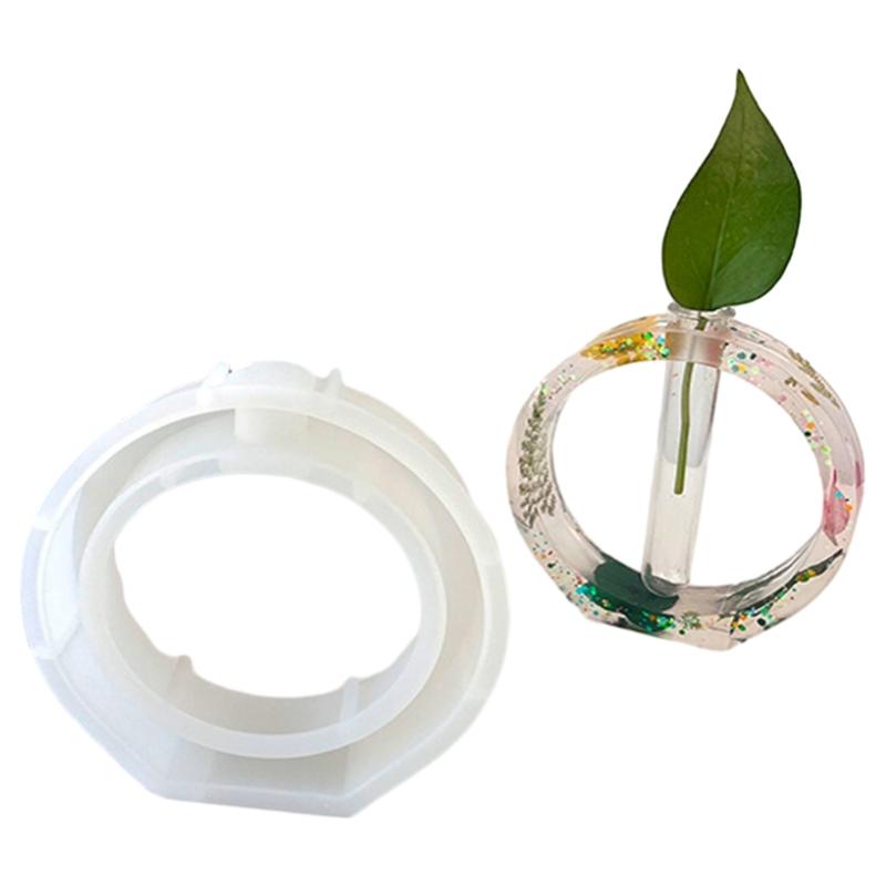 Hydroponic Mould Flowerpot Vase Epoxy Resin Crystal Glue Molds Round Square Heart Test Tube Flower Breeding Silicone