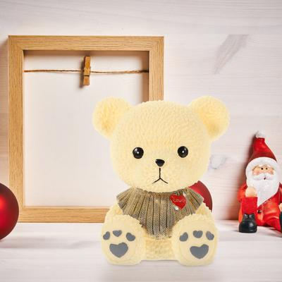 Bear Shaped Piggy Bank for Kids Creative Vinyl Money Box Cute Savings Jar Desktop Decor Gift for Birthday Christmas New Year