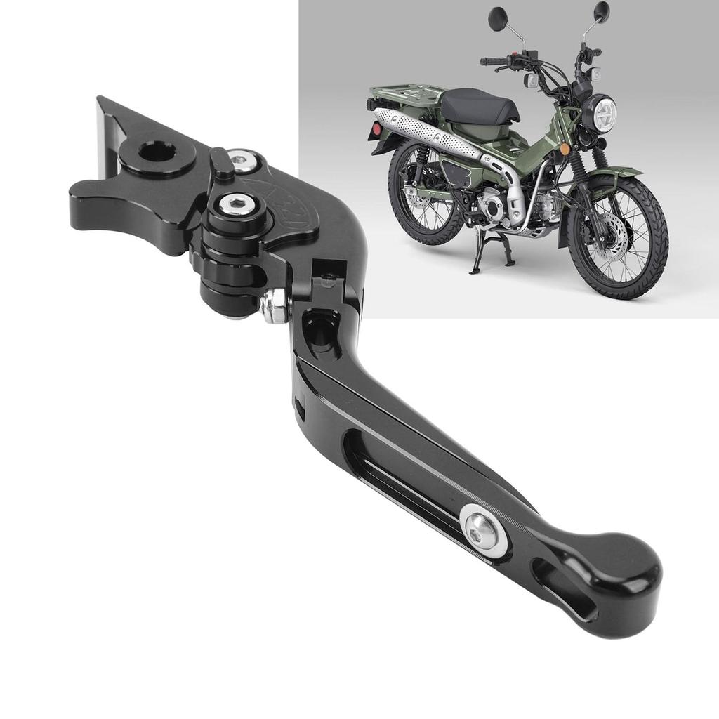Folding Brake Handle, Anodized Finish T6063 CNC Aluminum Angle Adjustable Folding Brake Lever Rigid Shock Resistant DAX125 ST125 (Black)
