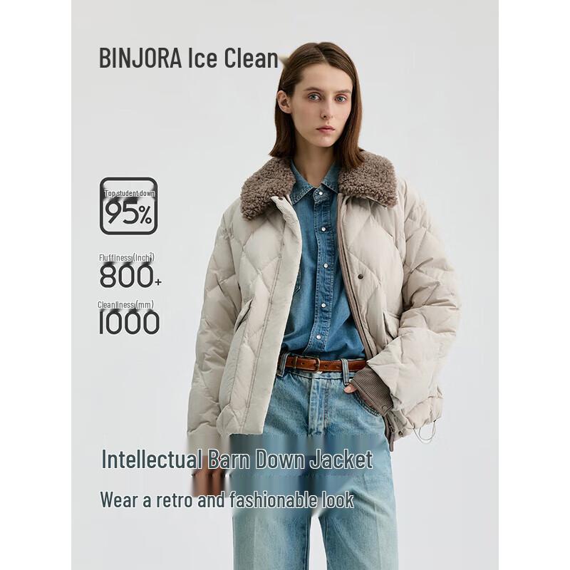 Bingjie Women's Retro Fashion 95% Down Short Jacket