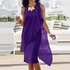 2025WIsh Urban Chic Sleeveless Summer Dress: Elegant, Irregular Chiffon Design