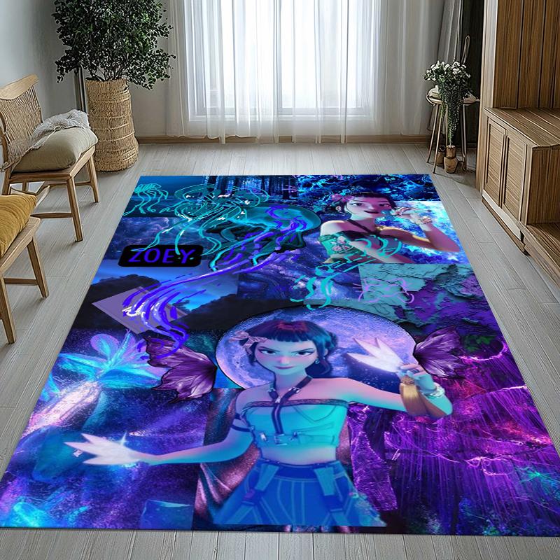 K-Pop Demon Hunters Golden Saja Boys Living Room Non-Slip Area Rug Soft Carpet for Bedroom Playroom Sofa,Home Decor Doormat
