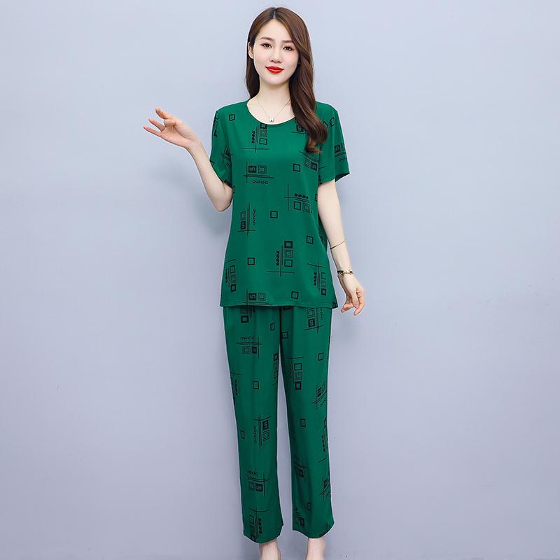 Sommarbyxset för kvinnor 2 delar Nytt avslappnat tvådelat set Kvinnokläder Koreansk stil Sommarkläder