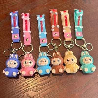 1Pc Labubu Kawaii Fashion Doll Keychain Car Key Holder Keyrings Figure Fashion Doll Pendant for Backpack Accessories Jewelry Kids Toy Gifts