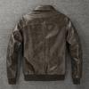 Flight Suit A2 Soft Genuine Cow Men Leather Jacket Brown Aviator Bomber Jackets Man Coat Spring Autumn