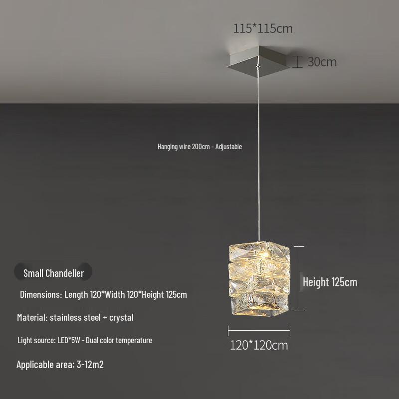 UOSU Rechargeable Gold Crystal Pendant Light